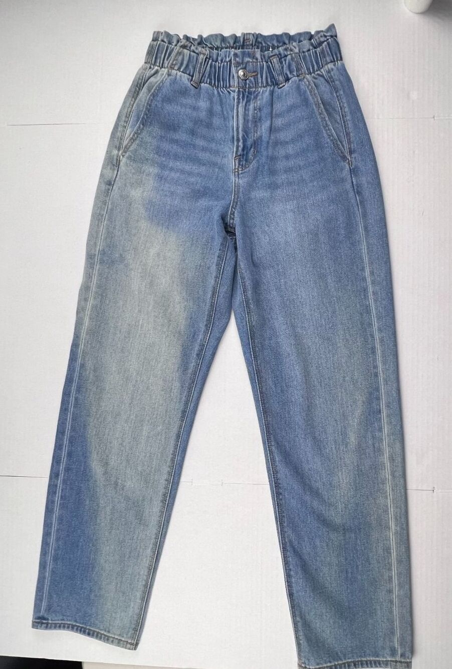 American Eagle Baggy Jeans Womens 4 Short 3685 Blue Street High Rise Y2K